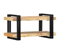 Ziaphsol Étagère Murale en Bois de manguier Massif Brut 70x33x35 cm Support de Rangement pour Salon Chambre Bureau avec Fixation Robuste adaptée à la Gestion de multimédia et Objets décoratifs
