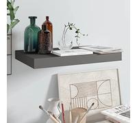 Ziaphsol Étagère murale flottante, gris brillant, 40 x 23 x 3,8 cm, plaque en MDF nid d'abeille, support invisible, pour livres, articles de décoration, montage mural