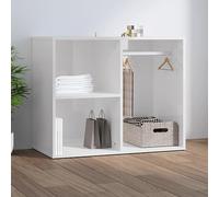 Ziaphsol Étagère pour coiffeuse, blanc brillant, 80 x 40 x 65 cm, matériau du bois, grand espace de rangement, design pratique, résistante à l'humidité, armoire de rangement