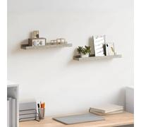 Ziaphsol Étagères murales 2 pièces Gris béton 40x9x3 cm Support Suspendu en MDF décoratif pour Salon Chambre Cuisine Salle Bain Bureau Rangement