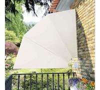 Ziaphsol Éventail de balcon pliable crème 210 x 210 cm, brise-vue résistant aux UV pour terrasse et jardin, protection contre le vent imperméable en cadre en acier revêtu par pulvérisation