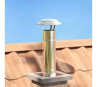 Ziaphsol Extension de Conduit en Acier Inoxydable Argenté 25 x 25 x 65 cm pour Cheminée Poêle à Bois Foyer Insert Fumée Résistant aux Intempéries Idéal pour Jardin Terrasse