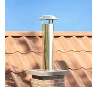 Ziaphsol Extension de Tête de Cheminée Argentée 26x26x50 cm en Acier Inoxydable résistante à l'eau pour Foyer extérieur, Support de Conduit fumée, Design Moderne, léger, Facile à Installer
