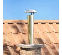 Ziaphsol Extension de Tête de Cheminée en Acier Inoxydable Argenté 24 x 24 x 50 cm Résistante à l'eau pour Foyer Extérieur, Protection Contre la Chaleur et Facile à Installer