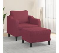 Ziaphsol Fauteuil avec Repose-Pied Rouge Bordeaux en Tissu Durable pour Salon Moderne, canapé Relax, canapé Convertible, idéal pour séjour, Chambre ou Bureau, capacité 110 kg