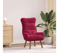 Ziaphsol Fauteuil bordeaux en velours 69 x 74 x 93 cm avec pieds en bois, ergonomique, pivotant, réglable, pour salon, chambre à coucher, bureau, salon, avec accoudoirs, durable, élégant