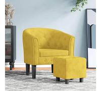 Ziaphsol Fauteuil Cabriolet en Velours Jaune avec Repose-Pied Design élégant pour Salon Chambre Bureau Fauteuil Relax avec accoudoirs Dossier rembourré