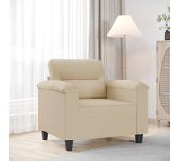 Ziaphsol Fauteuil crème 60 cm, tissu microfibre, structure en métal robuste, rembourrage confortable, pour salon et bureau, design moderne