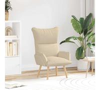 Ziaphsol Fauteuil crème, 69 x 74 x 93 cm, tissu sherpa, pieds en bois massif, fauteuil de relaxation confortable pour salon, chambre à coucher, bureau