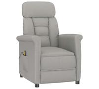 Ziaphsol Fauteuil de massage avec coussin gris clair, 70,5 x 96,5 x 95 cm, polyester, fonction inclinable, détente, salon, intérieur