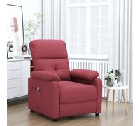 Ziaphsol Fauteuil de Massage inclinable Rouge Bordeaux Tissu Relaxant avec télécommande, Repose-Pieds réglable, Structure Stable en Bois et métal, idéal pour Salon, séjour ou Chambre, Confort Optimal