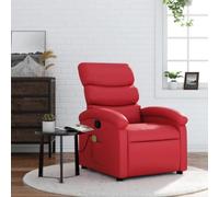 Ziaphsol Fauteuil de Massage inclinable Rouge Similicuir, Fauteuil Relax avec accoudoirs, Dossier et Repose-Pieds Ajustables pour Salon, Chambre ou Bureau, Confort Ergonomique