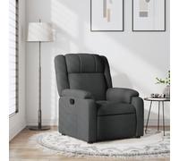 Ziaphsol Fauteuil de relaxation en tissu gris foncé, réglable manuellement, fauteuil confortable pour salon, chambre à coucher, coin lecture, construction robuste, meuble d'intérieur confortable