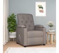 Ziaphsol Fauteuil de Relaxation inclinable Taupe en Tissu avec Massage par Vibrations, réglable et pivotant, idéal pour Salon, Chambre ou séjour, Confort pour Senior et Personne à mobilité réduite