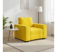 Ziaphsol Fauteuil en velours jaune, largeur 99 cm, largeur d'assise 60 cm, structure en bois robuste et métal, canapé rembourré confortable pour salon, bureau, salon polyvalent