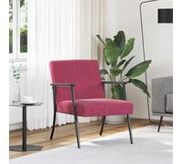 Ziaphsol Fauteuil en velours rouge vin 59 x 75 x 78 cm avec accoudoirs, ergonomique, pivotant, réglable, pour salon, chambre à coucher, bureau, salon, avec construction solide en bois et métal