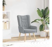 Ziaphsol Fauteuil gris clair 63 x 67 x 94 cm, tissu Sherpa, pieds en bois massif, fauteuil confortable pour salon, chambre à coucher, bureau, assise confortable