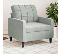 Ziaphsol Fauteuil Gris Clair en Velours Moderne avec Cadre en métal Robuste pour Salon séjour Chambre Bureau, Design scandinave, Confort Optimal, Dimensions 60 cm, déhoussable, idéal détente