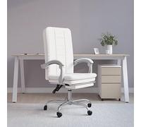 Ziaphsol Fauteuil inclinable de Bureau Blanc en Similicuir Robuste avec réglage de Hauteur et d'inclinaison pour télétravail, étude ou Entreprise, Support Lombaire, pivotant, roulettes