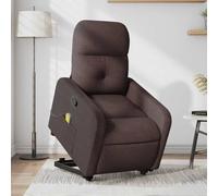 Ziaphsol Fauteuil inclinable de Massage Marron foncé en Tissu avec Fonction Levage électrique, Repose-Pieds réglable, Massage vibratoire, Poche latérale, idéal pour Salon Chambre Bureau