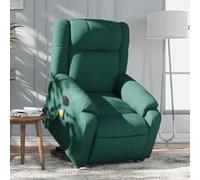 Ziaphsol Fauteuil inclinable électrique de Relaxation Vert foncé en Tissu avec Massage vibratoire et Levage Automatique pour Salon, Chambre ou Bureau