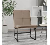 Ziaphsol Fauteuil lounge marron cappuccino, 54 x 75 x 76 cm, en cuir synthétique, fauteuil de lecture confortable, pour salon, chambre à coucher, bureau, fauteuil stable avec structure en métal