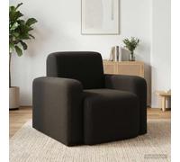 Ziaphsol Fauteuil noir bou haise de salon moderne avec accoudoirs larges, design ergonomique, pivotant, réglable, idéal pour salon, chambre à coucher, bureau