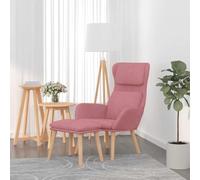 Ziaphsol Fauteuil relax avec tabouret, en velours rose, avec accoudoirs et dossier, pivotant et réglable, ergonomique, idéal pour salon, chambre à coucher, bureau, atmosphère relaxante