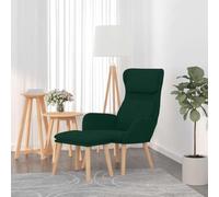 Ziaphsol Fauteuil relax avec tabouret, en velours vert foncé, fauteuil de salon ergonomique avec accoudoirs, réglable, pivotant, idéal pour lire, regarder la télévision, se détendre dans le salon ou