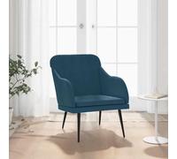Ziaphsol Fauteuil Relax Bleu en Velours 63x76x80 cm avec Dossier Rembourré, Accoudoirs Confortables et Structure en Métal Stable pour Salon, Chambre ou Bureau
