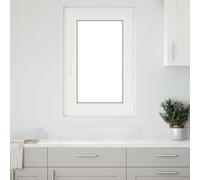Ziaphsol Fenêtre de cave RISOR 60 x 90 cm en PVC et verre blanc, cadre de 60 mm avec système à 5 chambres, inclinable vers la droite, bonne transmission de la lumière, pour installation, rénovation en