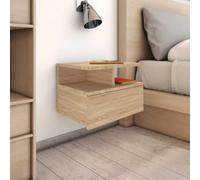 Ziaphsol Floating Bedside Table Chêne Sonoma Wood with Drawer and Open compartments Wall-Mounted Modern Scandinavian Bedroom Decor Durable Engineered Wood Compact Space-Saving Furniture