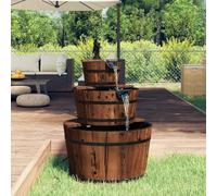 Ziaphsol Fontaine à Eau en Bois de Sapin Massif avec Pompe 60x60x94 cm pour Jardin extérieur ou intérieur décoration Cascade en Cascade Bassin Patio terrasse Ambiance Zen Relaxation humidification