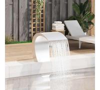 Ziaphsol Fontaine Cascade de Piscine en Acier Inoxydable 45 x 30 x 60 cm pour Bassin Jardin extérieur intérieur décoration Ambiance Relaxation Eau ruissellement