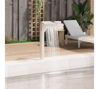 Ziaphsol Fontaine de piscine en acier inoxydable - 50 x 30 x 90 cm - Argenté - Cascade décorative sur le bassin avec raccord BSP G 1" - Pour pompe - Pour la relaxation en extérieur et en intérieur