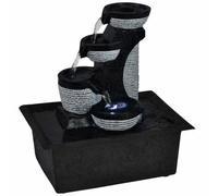 Ziaphsol Fontaine d'intérieur avec Lampe LED en résine résistante aux UV, Cascade à Quatre Niveaux pour décoration Zen Relaxation Ambiance, idéale pour Patio terrasse Balcon