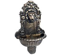 Ziaphsol Fontaine Murale en Bronze avec tête de Lion Design Vintage pour décoration intérieure ou extérieure, Pompe à Eau intégrée, Facile à Fixer, idéale pour Patio, terrasse, Jardin ou Espace Zen