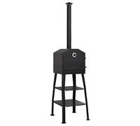 Ziaphsol Four à pizza d'extérieur en acier pour charbon de bois, avec 2 pierres réfractaires, thermomètre intégré, 54 x 59 x 203 cm, pour jardin, balcon, terrasse, pour des résultats croustillants