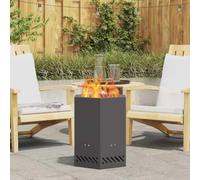 Ziaphsol Foyer sans fumée Noir en Acier 38 x 38 x 51 cm pour extérieur avec Ventilation intégrée, Design Hexagonal Moderne, léger, Durable, idéal pour Jardins, terrasses et soirées conviviales