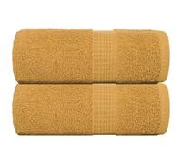 Ziaphsol Frog Lot de 2 serviettes d'invité, dorées, 30 x 50 cm, en 100 % coton, 360 g/m², éponge, douces, absorbantes, faciles d'entretien, avec passant, pour salle de bain, invités et spa