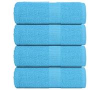 Ziaphsol Frog Lot de 4 gants de toilette en coton turquoise 30 x 30 cm 360 g/m² absorbants pour sécher après la douche et pour une utilisation comme serviette de sauna