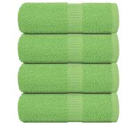 Ziaphsol Frog Lot de 4 serviettes d'invité, vert pomme, 30 x 50 cm, 360 g/m², en 100 % coton, éponge absorbante pour salle de bain, douche, sauna, fitness, voyage et hôtel