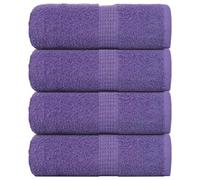 Ziaphsol Frog Lot de 4 serviettes d'invité Violet 30 x 50 cm 360 g/m² Coton éponge absorbant pour salle de bain, chambre d'amis, bien-être, spa et séchage quotidien