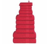 Ziaphsol FROGN Lot de 12 serviettes rouges en 100 % coton, éponge 360 g/m², absorbantes et moelleuses, gant de toilette, serviette d'invité, serviette de bain pour salle de bain, douche, sauna, plage