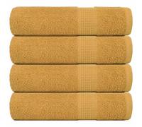 Ziaphsol FROGN Lot de 4 serviettes dorées 50 x 100 cm, 360 g/m², 100 % coton, absorbantes, douces, serviettes de douche, serviette d'invité, serviette de plage, serviette éponge pour salle de bain