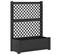 Ziaphsol Grande jardinière avec treillis anthracite 99,5 x 43 x 133,5 cm en polypropylène pour extérieur, treillis intégré pour lierre ou roses