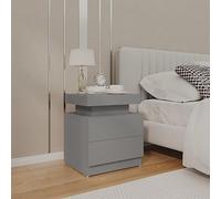 Ziaphsol Gray Bedside Table 45x35x52 cm Engineered Wood Modern Vintage Scandinavian Style Bedroom Furniture with Drawer and Storage Shelf for Bedroom, Living Room, Or Dormitory
