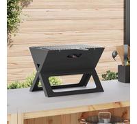 Ziaphsol Grill extérieur Noir Compact 46x31x31 cm en Acier résistant pour Barbecue, plancha, Cuisson Jardin, terrasse, Camping, Pique-Nique, Portable, Facile à Transporter et à Utiliser en extérieur