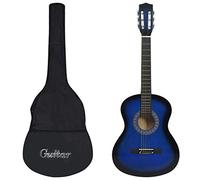 Ziaphsol Guitare classique bleue pour débutant avec sac 3/4 36" en tilleul, cordes en nylon, touche et manche idéal pour l'enseignement, l'exercice et la performance