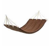Ziaphsol Hamac avec Barre 210x150 cm en Coton et Polyester Marron pour Jardin terrasse Balcon Camping Bivouac Relaxation intérieur extérieur